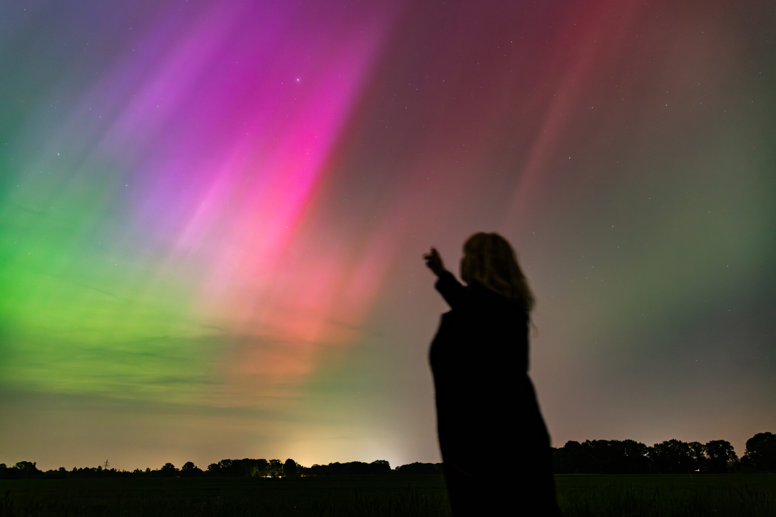 Historisch sterk Noorderlicht in Nederland erg goed te zien