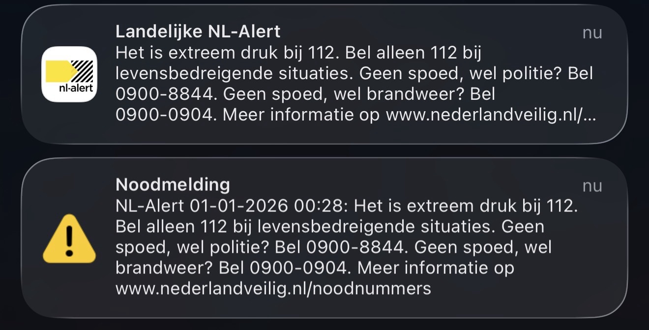 NL-Alert: Meldkamers overbelast, ‘bel alleen 112 bij nood’ | 112 Nieuws ...