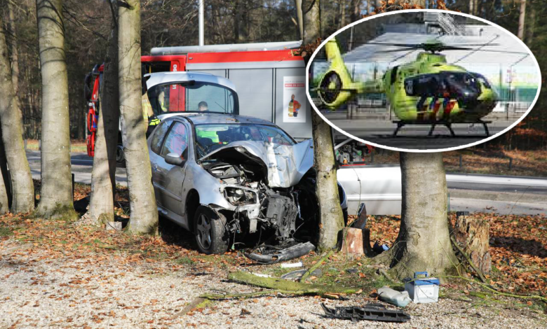 Zwaargewonde na ernstig ongeval; traumahelikopter geland
