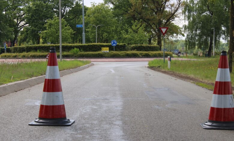 Groot oliespoor zorgt voor afsluiting van wegdek