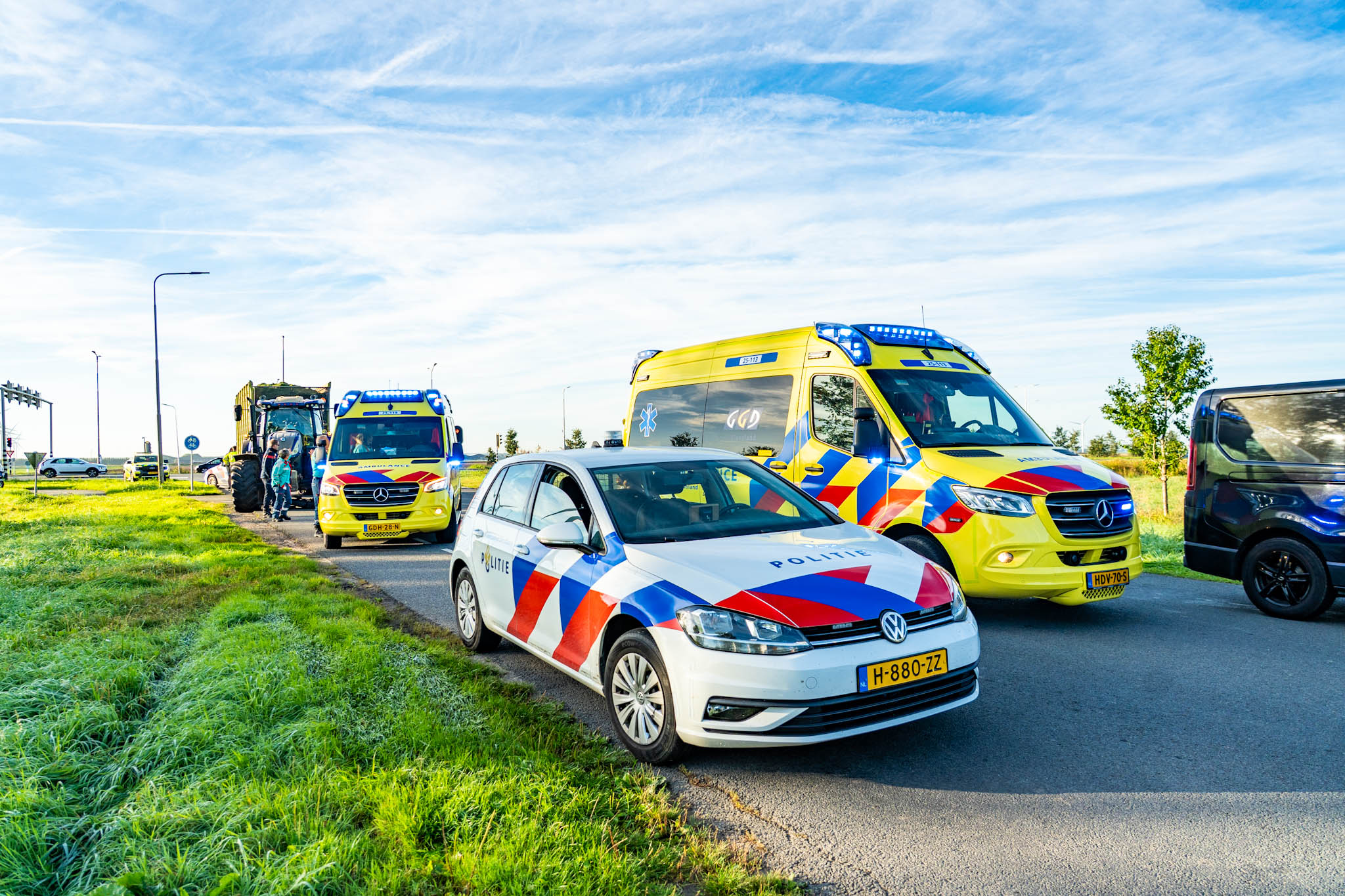 Fatbiker gewond na botsing met tractor op Adelaarsweg bij Zeewolde