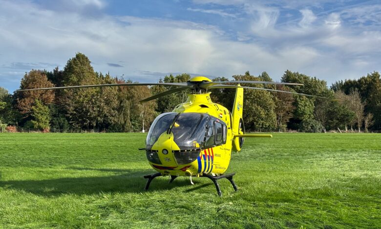 Man ernstig gewond geraakt na val van ladder, traumahelikopter ter plaatse